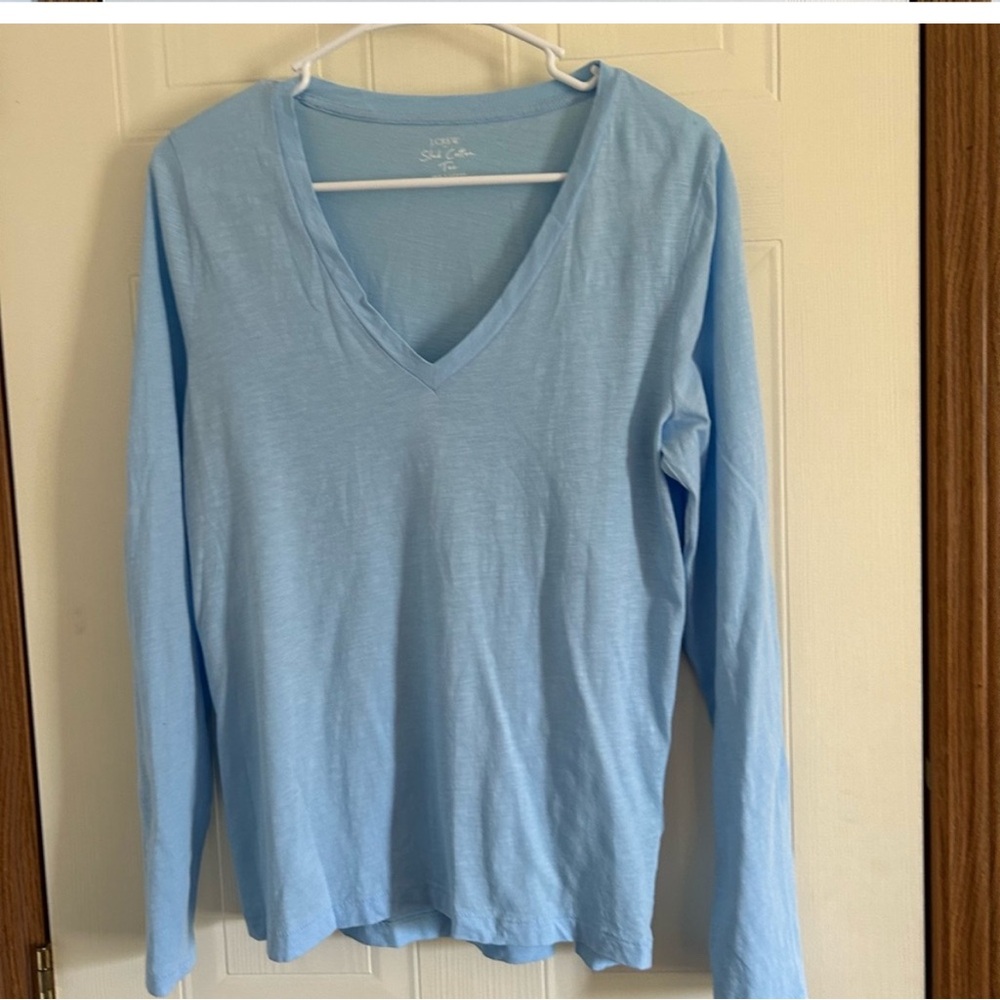 J. Crew long sleeve slub cotton tee, size M